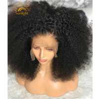 Free sample Afro Kinky Curly Wig 13x4 Pre Plucked Lace Wigs 150% Density Peruvian Remy Lace Front Human Hair Wigs For Women